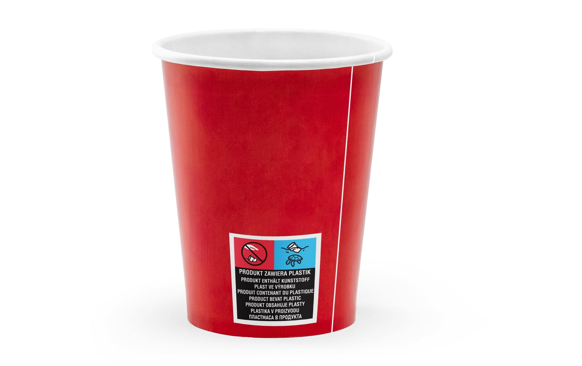 PartyDeco Becher Piraten, Papier/Karton – 2,2 dl, Rot/Weiss – 6 Stk.