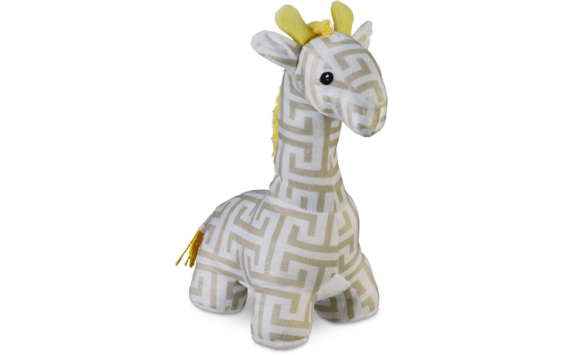 Relaxdays Giraffe Türstopper – Polyester/Kunststoff/Sand – Gelb/Weiss/Beige – 150 × 350 × 250 mm