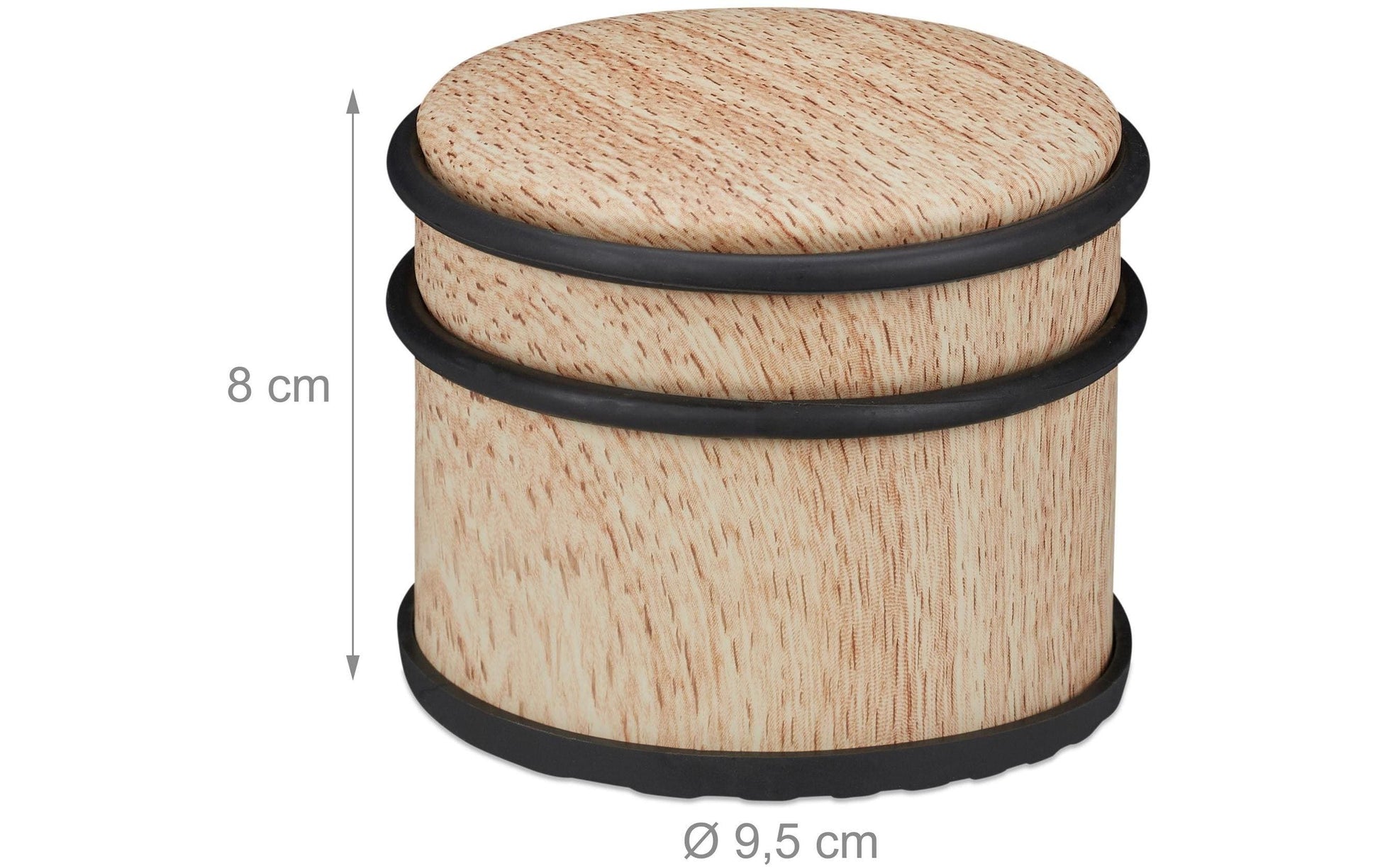 Relaxdays Türstopper – 9,5 × 8 × 9,5 cm – Gummi & Edelstahl, Hellbraun