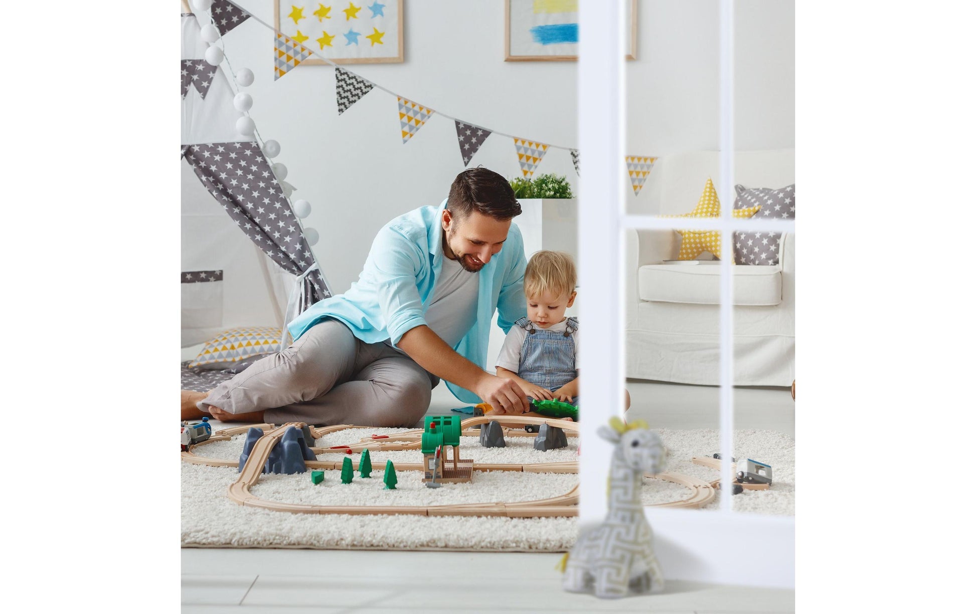 Relaxdays Giraffe Türstopper – Polyester/Kunststoff/Sand – Gelb/Weiss/Beige – 150 × 350 × 250 mm