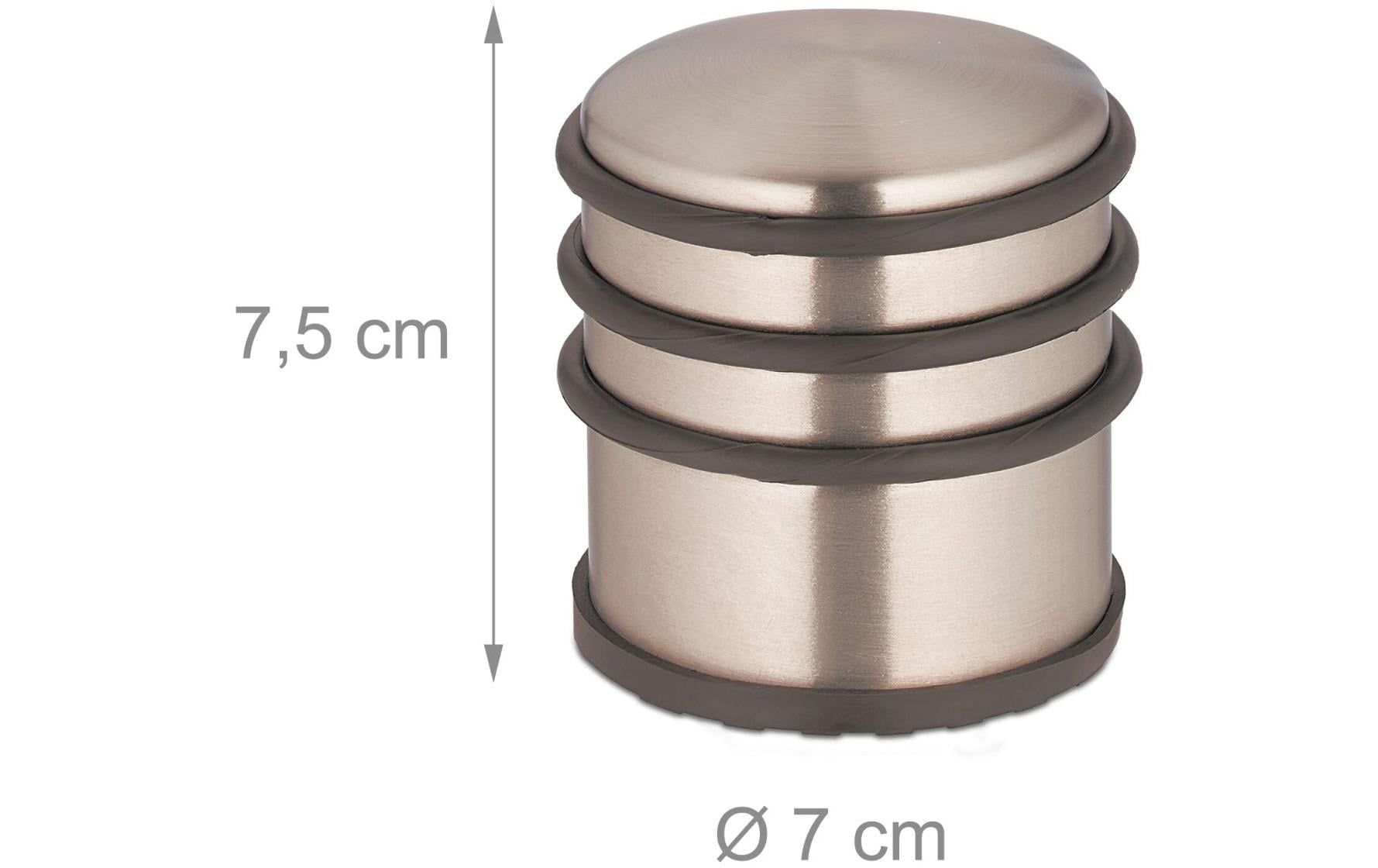 Relaxdays Türstopper – Gummi/Edelstahl – Bronze – Ø 70 × H 75 mm