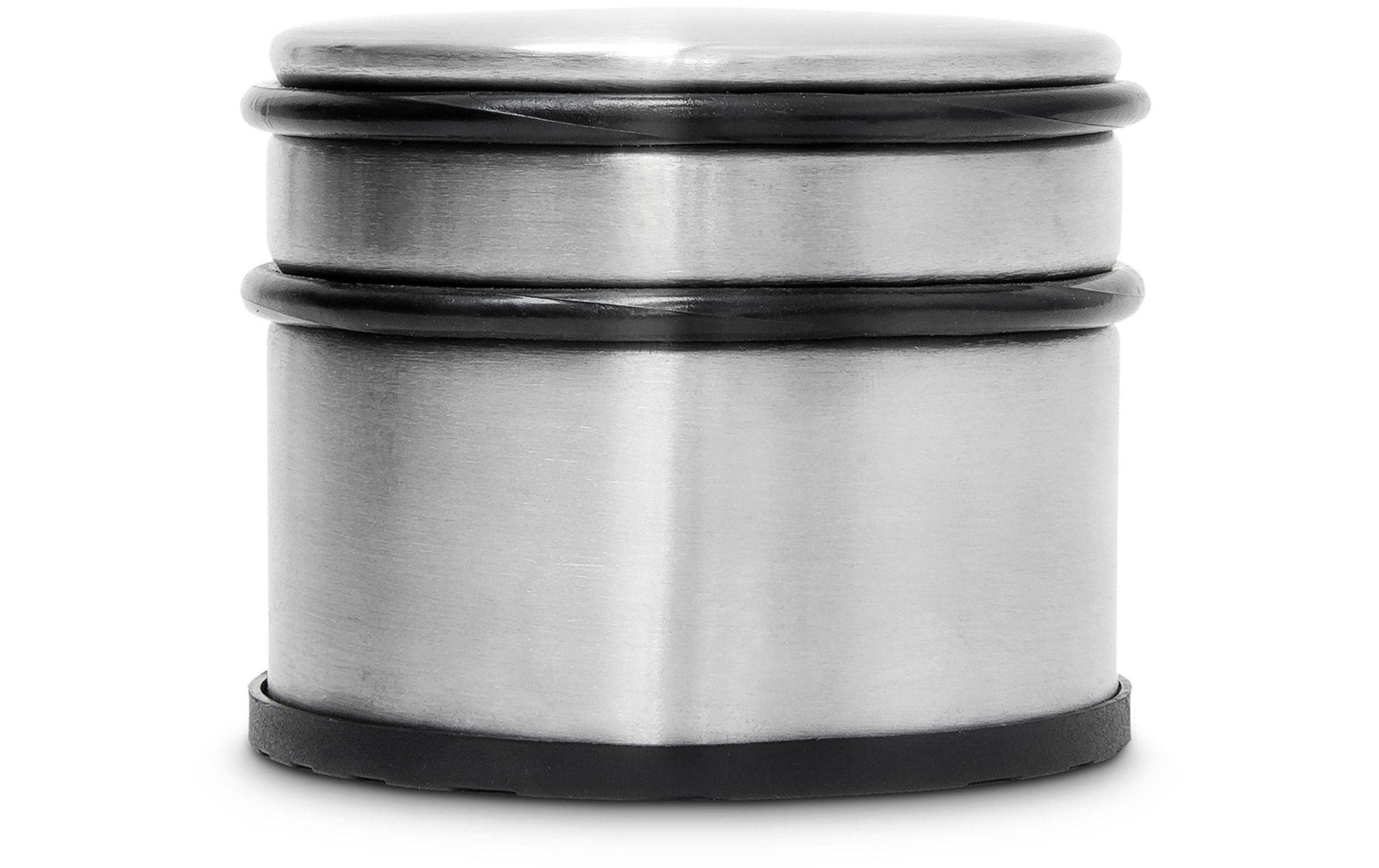 Relaxdays Türstopper – Gummi/Edelstahl – Schwarz/Silber – Ø 95 × H 75 mm