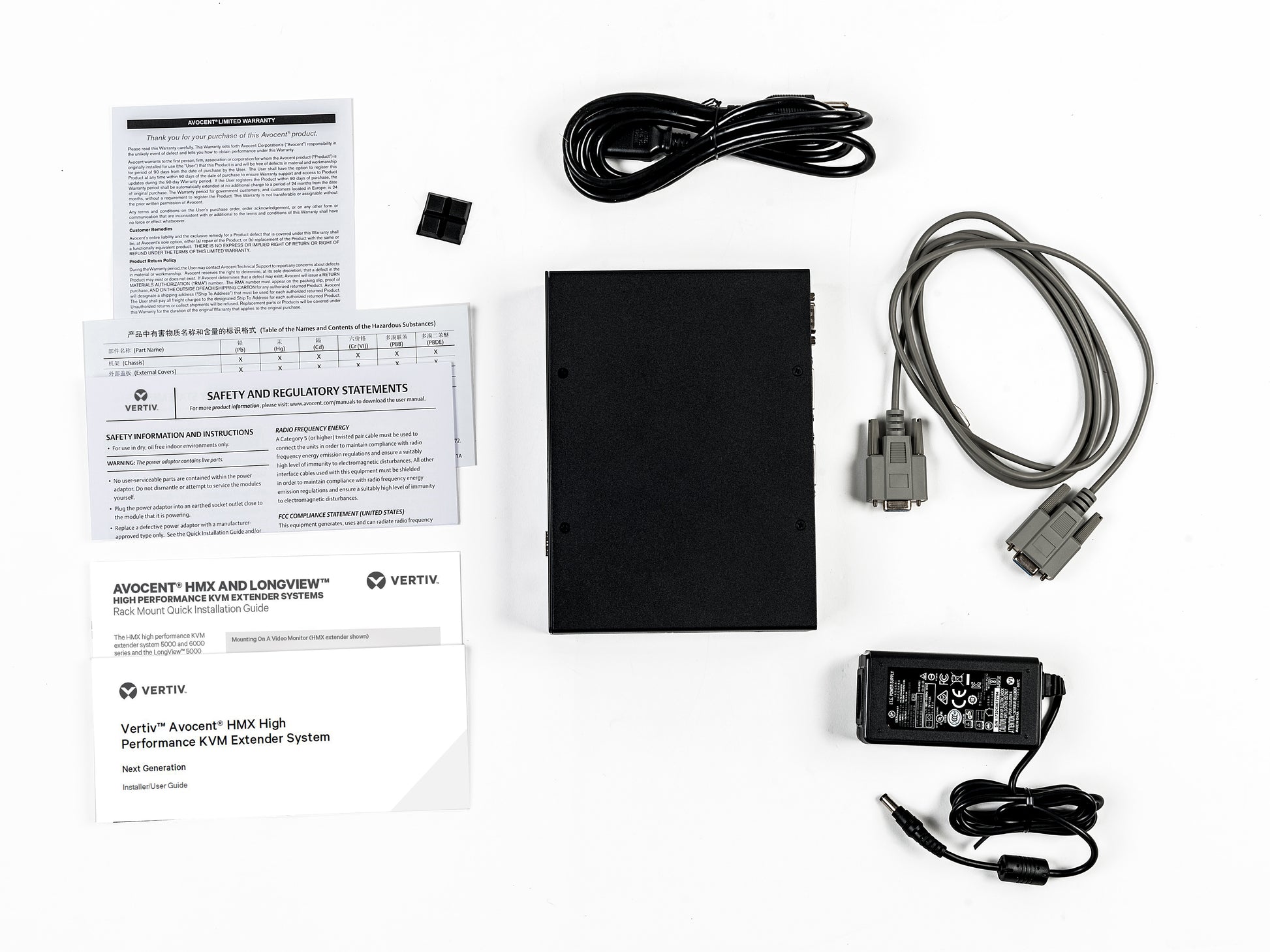 Vertiv HMX RX – KVM-Extender-Empfänger DVI-D, Dual-View – 1920 × 1200, USB 2.0, Audio, SFP, Rack 1U