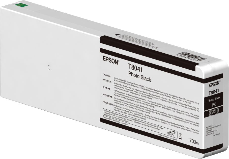 Epson Tintenpatrone T804100 (C13T804100), Schwarz, 700 ml – für SureColor SC-P6000, SC-P7000, SC-P8000 und andere