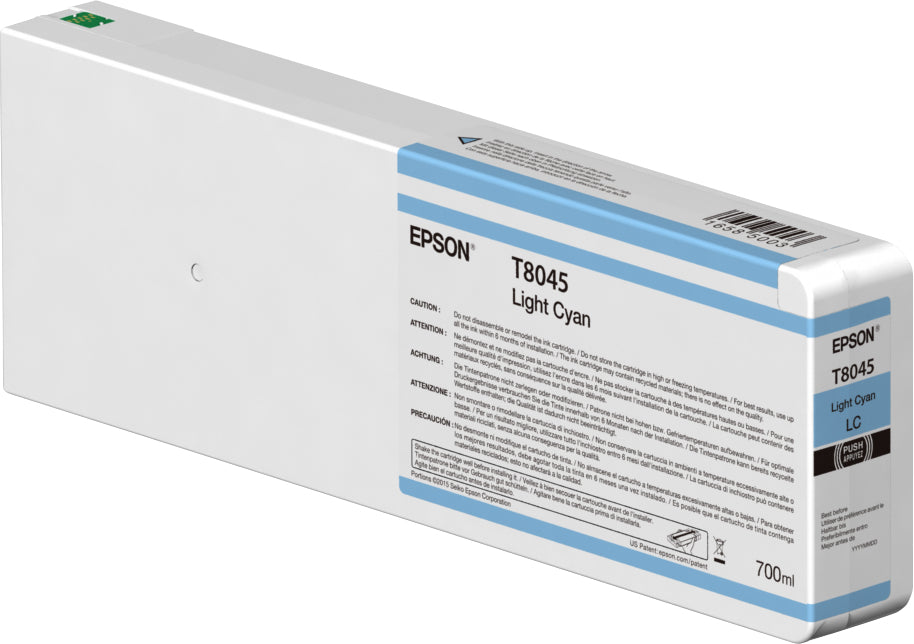 Epson Tintenpatrone T804500 (C13T804500), Helle Cyan, 700 ml, Original – für SC-P7000, SC-P9000 und andere