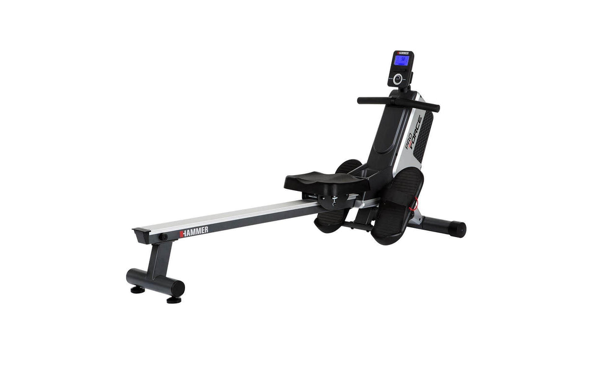 HAMMER Rudergerät Pro Force II, Magnetwiderstand, 120 kg – Schwarz/Silber, Stahl