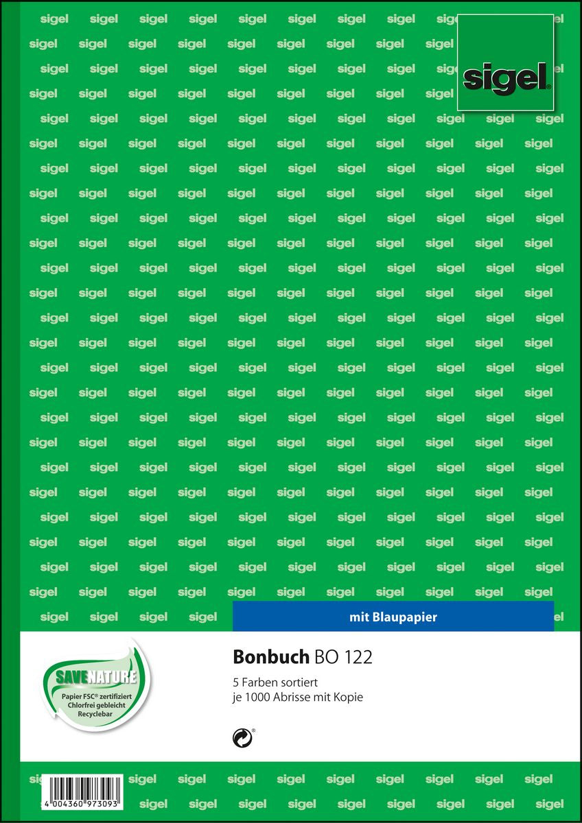 Sigel Formularbuch – A4 – 50 Blatt, 1'000 Stück (20/Blatt), perforiert, mehrfarbig