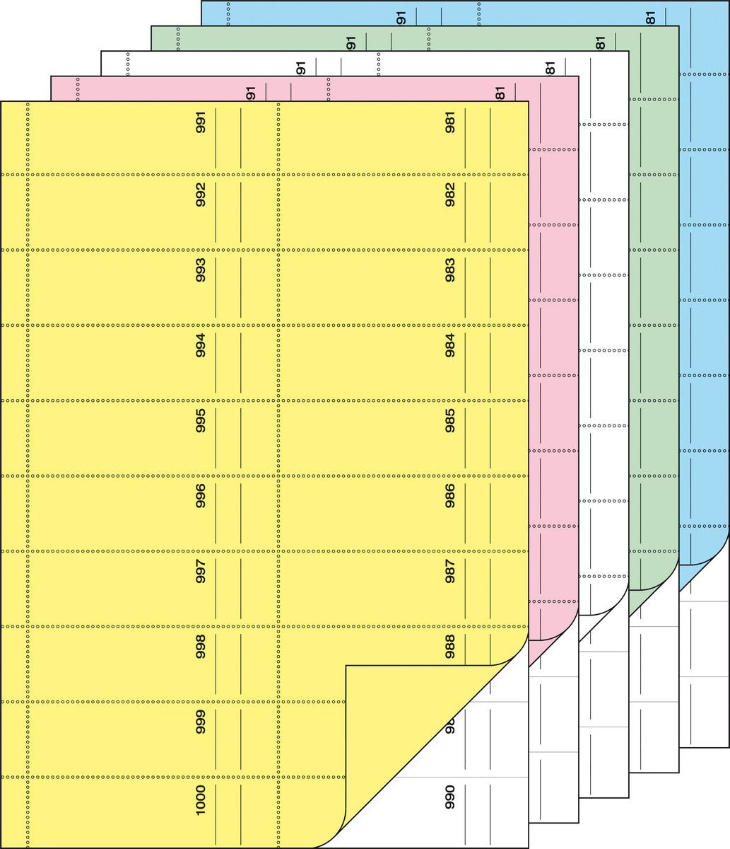 Sigel Formularbuch – A4 – 50 Blatt, 1'000 Stück (20/Blatt), perforiert, mehrfarbig