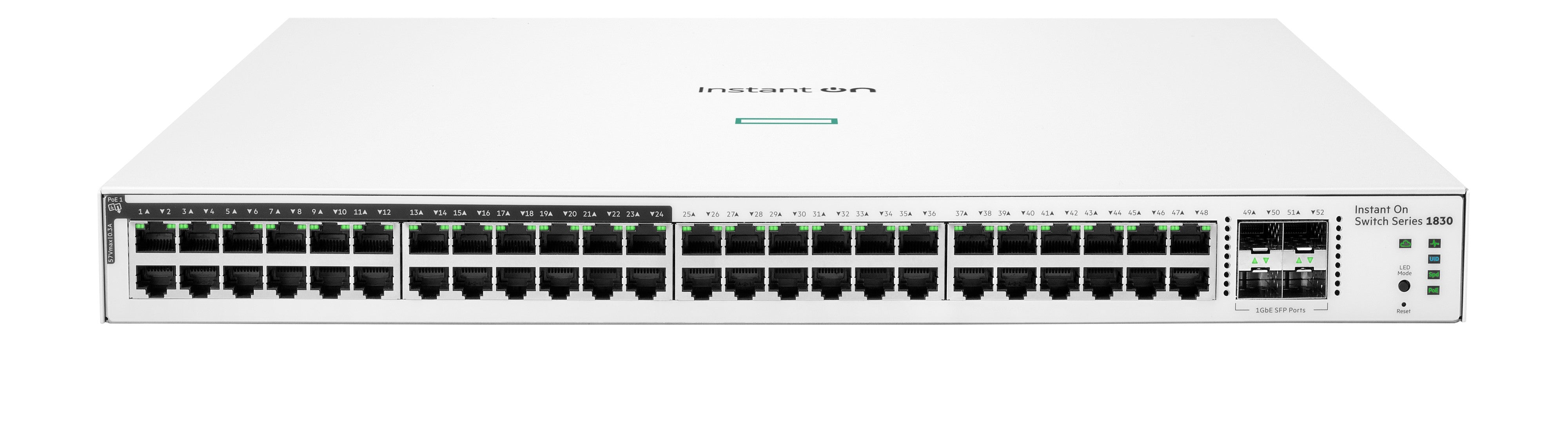 HPE Aruba 1830 48G 4SFP JL815A – Managed Switch – 48×GbE, 4×SFP, L2, PoE+ 370 W, 1U
