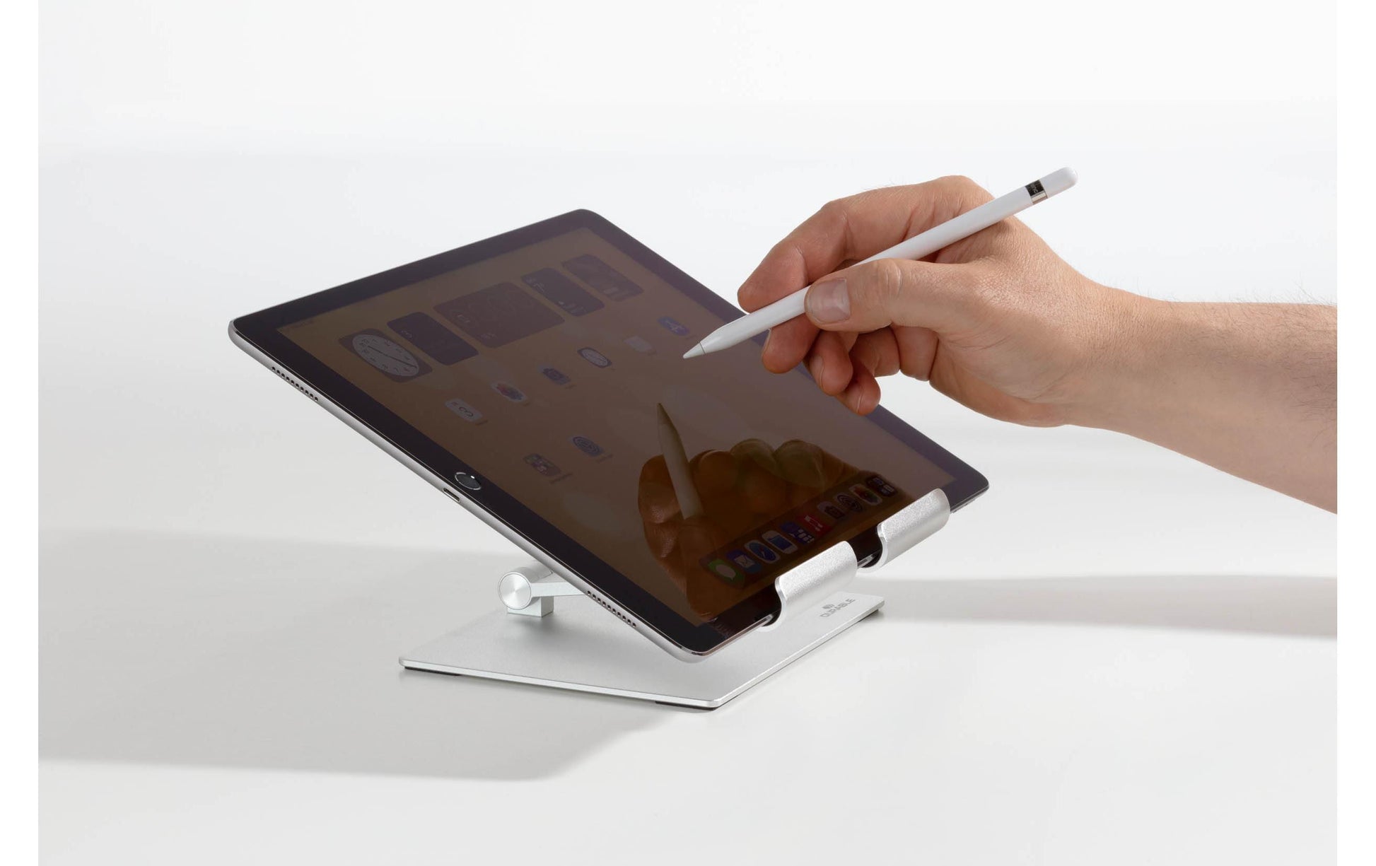 Durable Rise Tablethalter – für Tablets bis 13", Aluminium, silber metallic