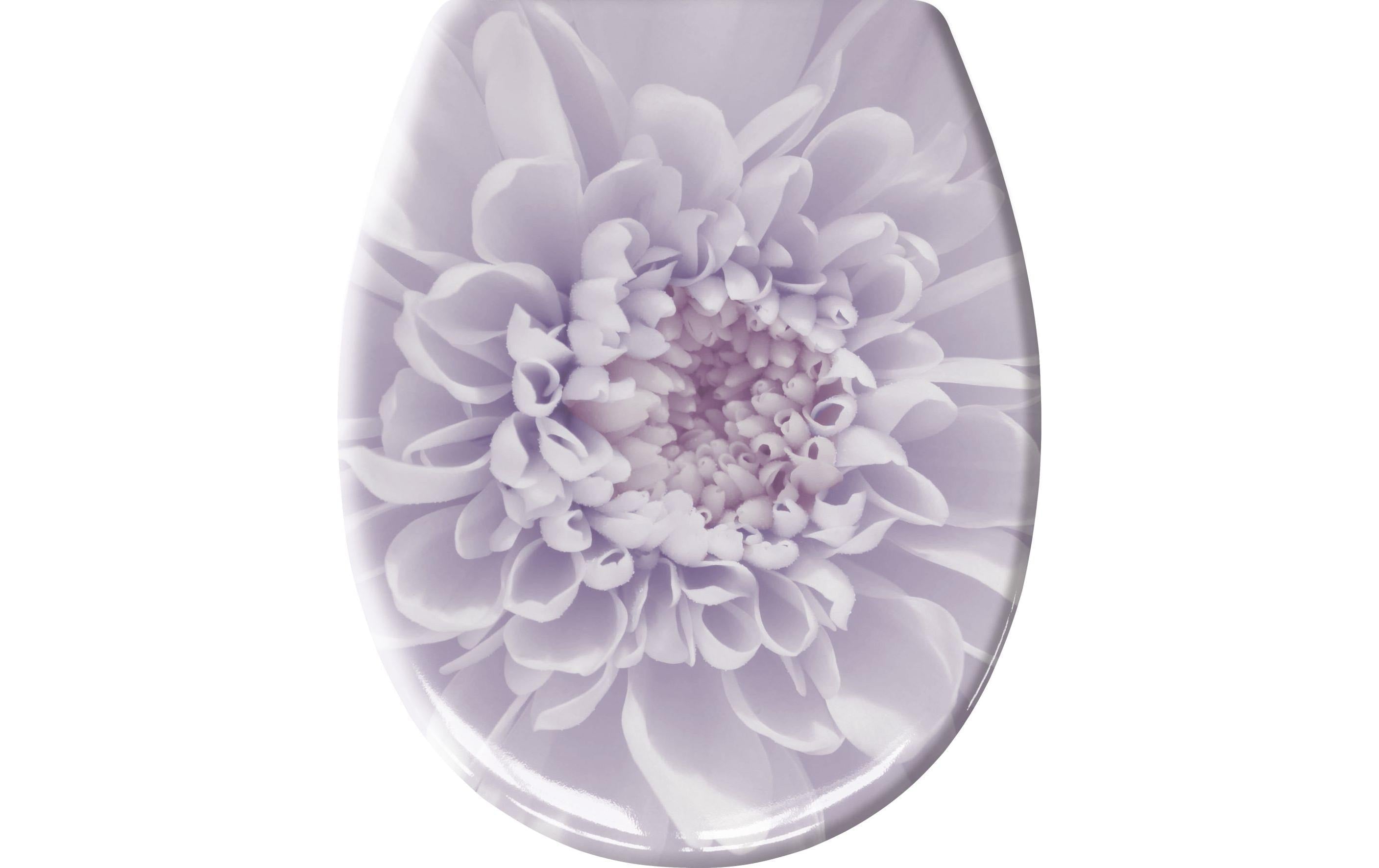 Kleine Wolke WC-Sitz Dahlia – Duroplast, Absenkautomatik, Lila, 37 × 45 cm