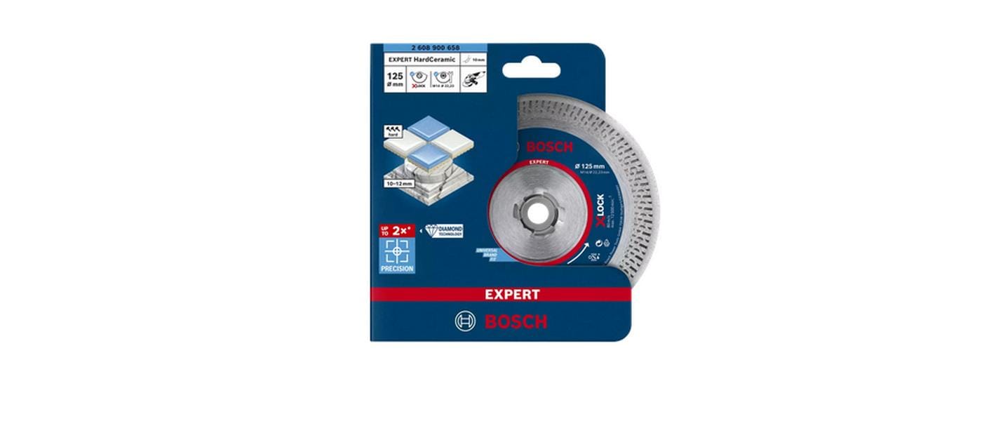 Bosch EXPERT HardCeramic X-LOCK Diamanttrennscheibe 115 × 22,2 × 1,4 mm Diamant – für Fliesen – 1 Stk