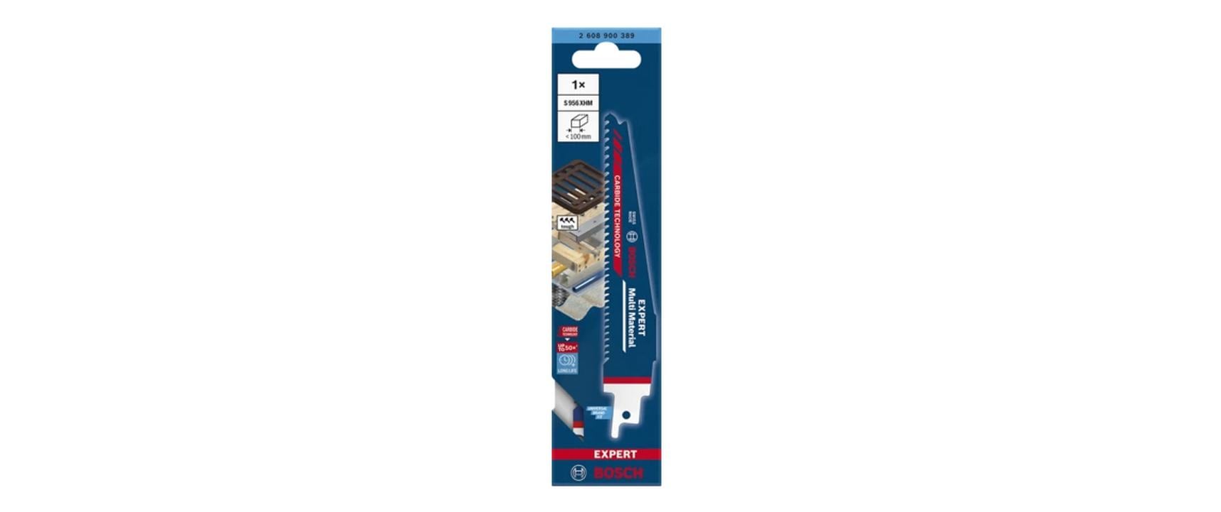 Bosch EXPERT Multi Material Säbelsägeblatt 100 mm Hartmetall – für Metall, Holz, Kunststoff – 1 Stk