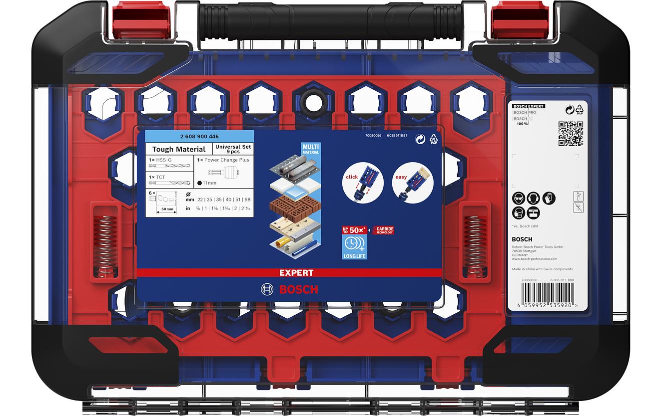 Bosch Lochsäge, EXPERT Tough Material, blau, rot, 14 Stk., Set
