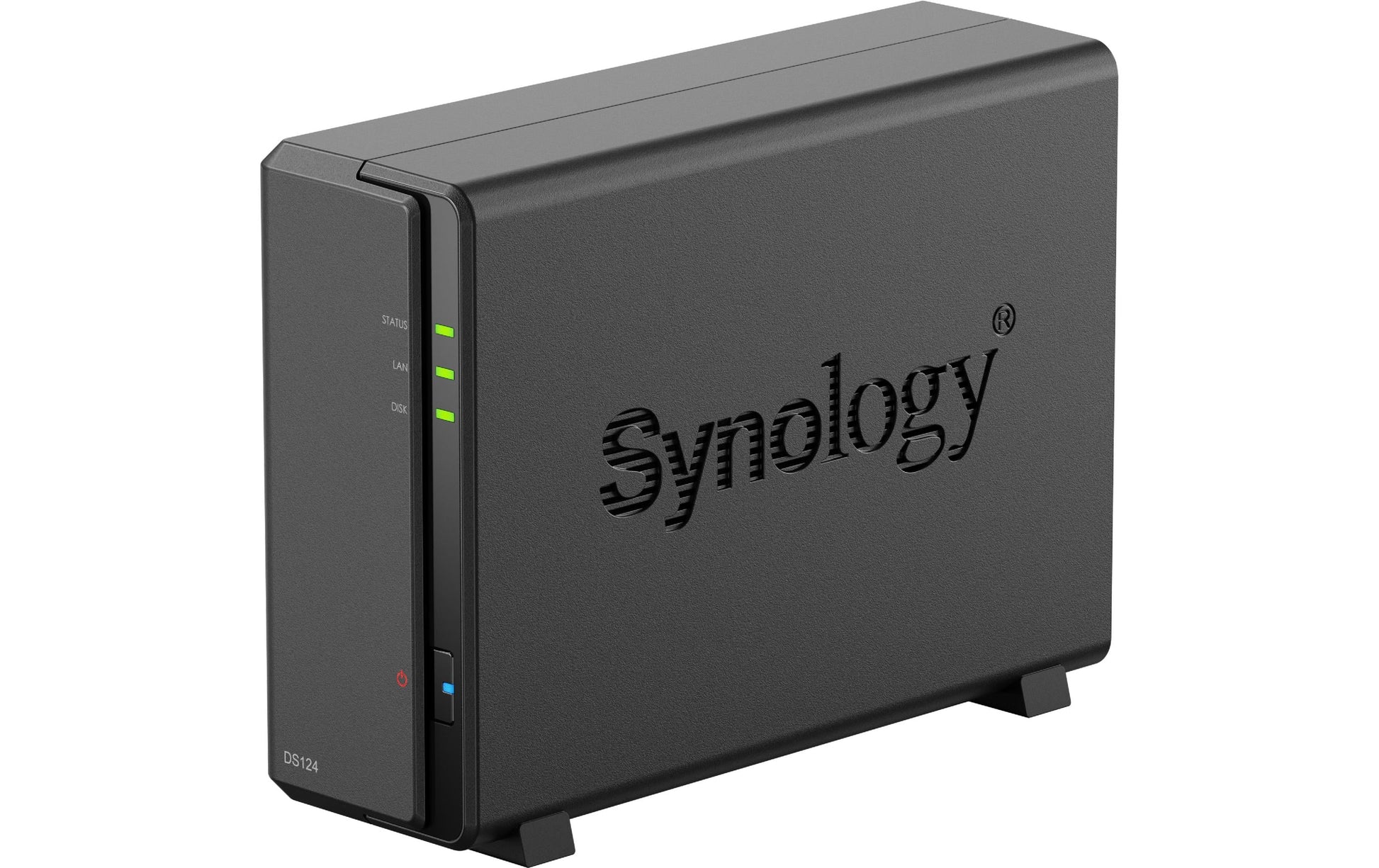 Synology DS124 – 1-Bay Desktop NAS – Realtek RTD1619B, 1 GB RAM, 1GbE, DSM, 8 TB HDD vorinstalliert