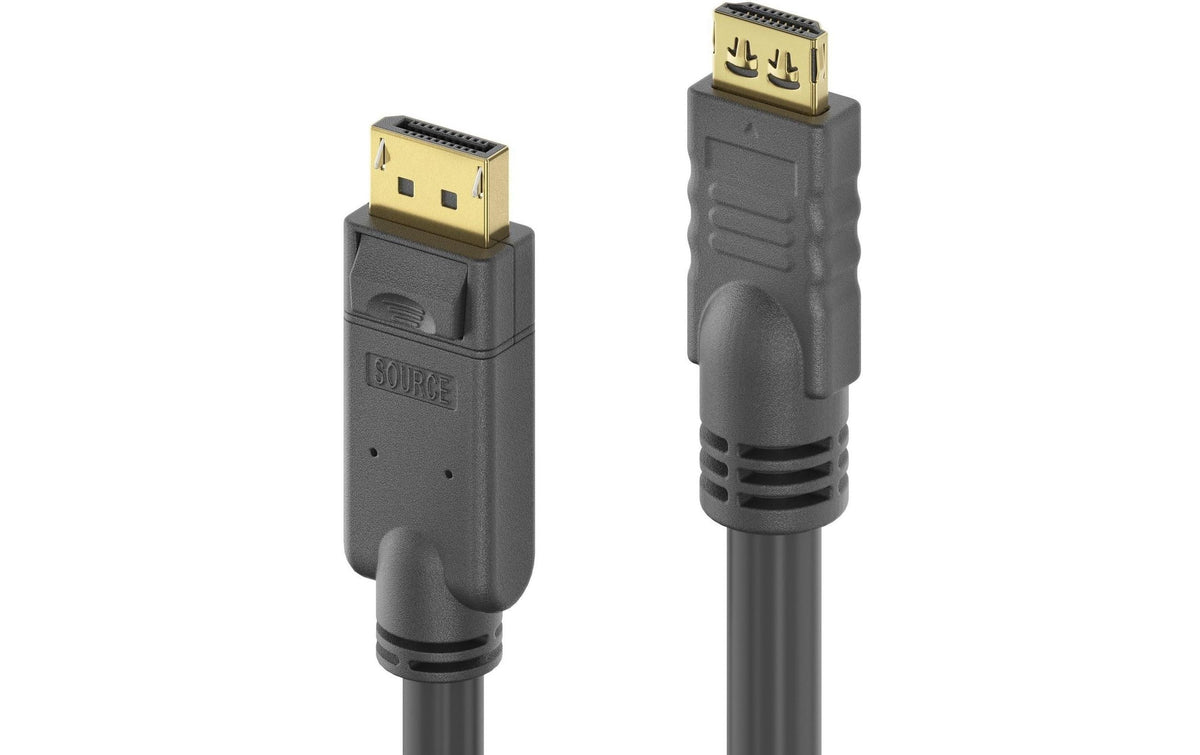 PureLink DisplayPort auf HDMI Adapter, DP 1.2, HDMI 2.0, 4K@60 Hz, 15 m, vergoldet