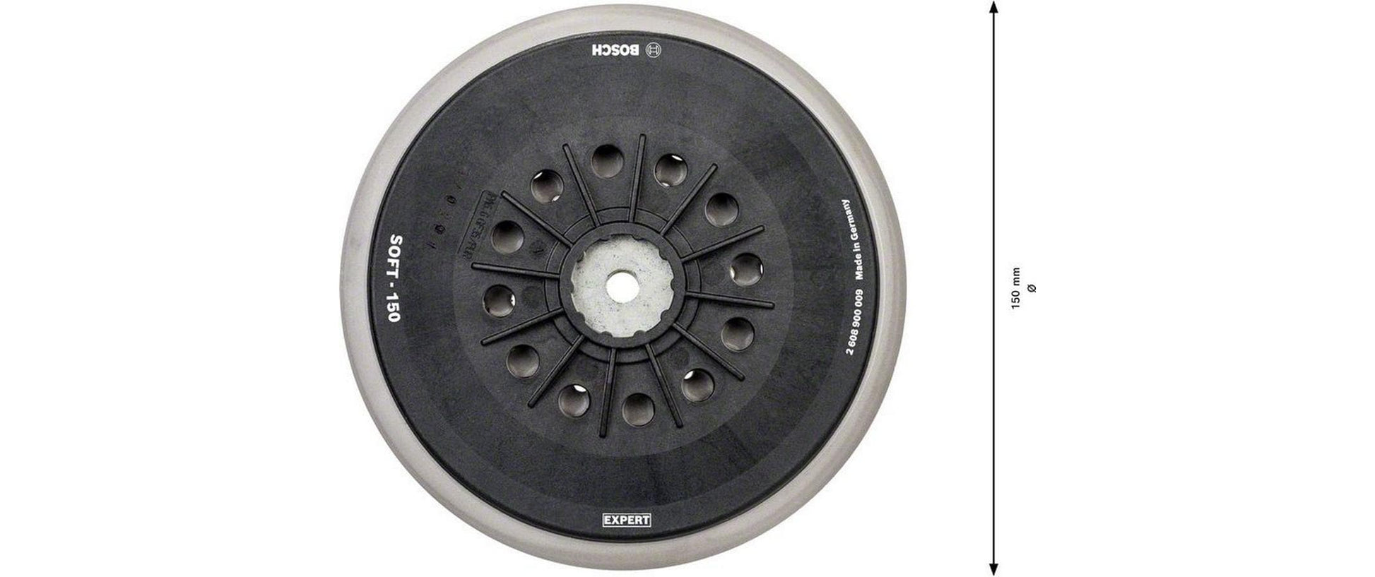 Bosch Stützteller, EXPERT Multihole, 150 mm, schwarz, grau