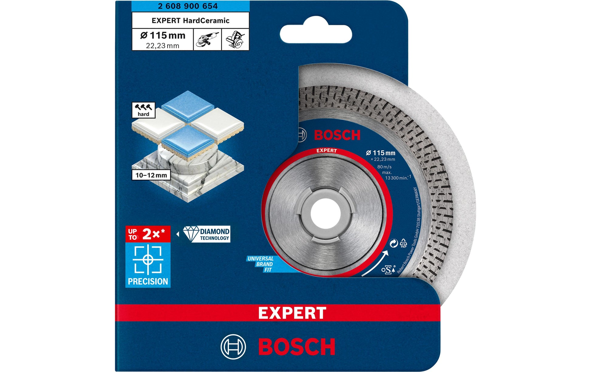Bosch EXPERT HardCeramic Diamanttrennscheibe 115 × 22,2 × 1,4 mm Diamant – für Hartkeramik – 1 Stk