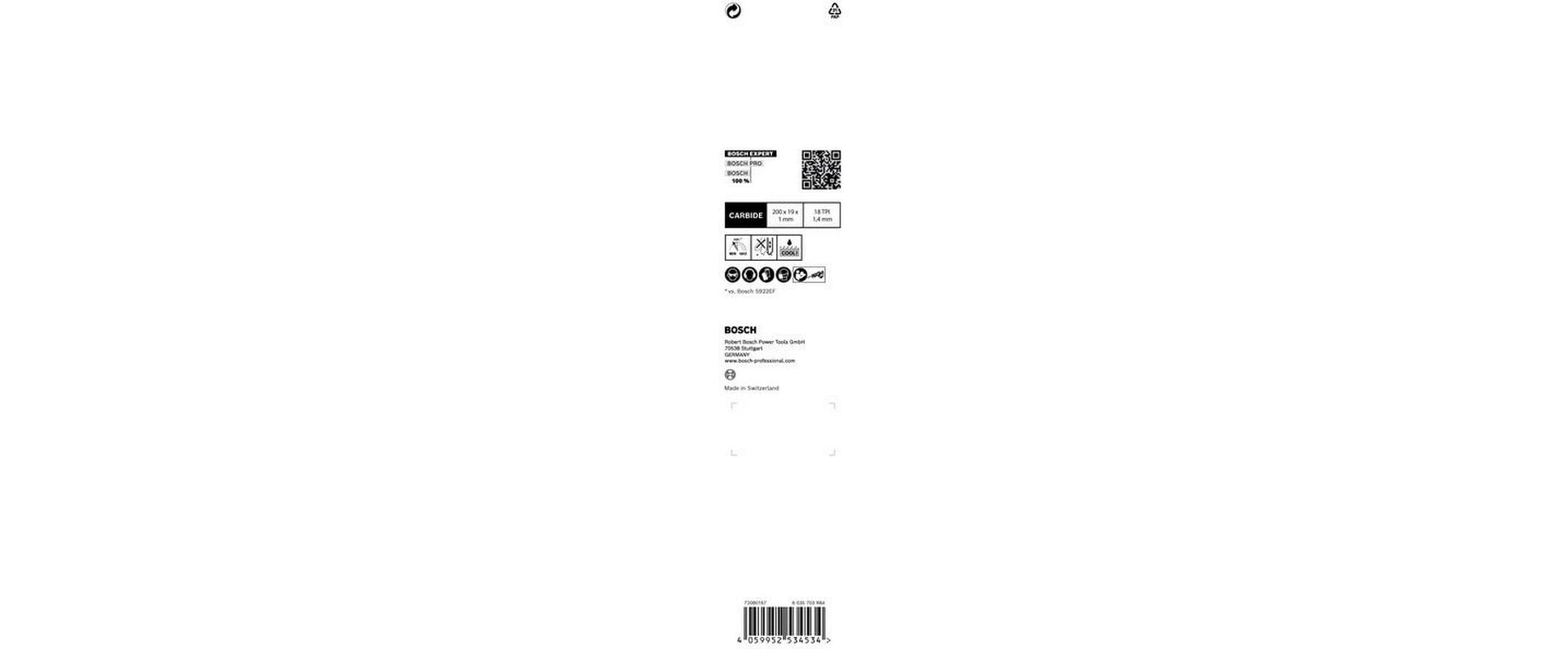 Bosch Säbelsägeblatt, EXPERT Thin Tough Metal, S 1022 EHM, 150 mm, blau