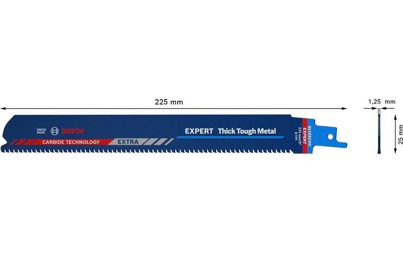 Bosch EXPERT S 1155 CHC Säbelsägeblatt 225 mm Hartmetall – für Metall – 1 Stk