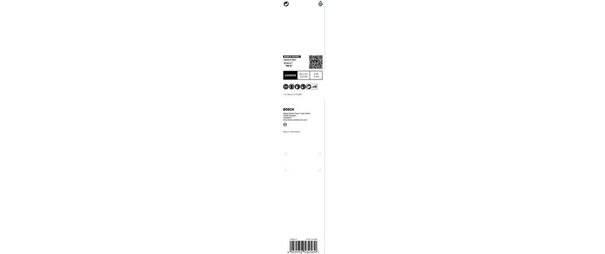 Bosch EXPERT S 1155 CHC Säbelsägeblatt 225 mm Hartmetall – für Metall – 1 Stk