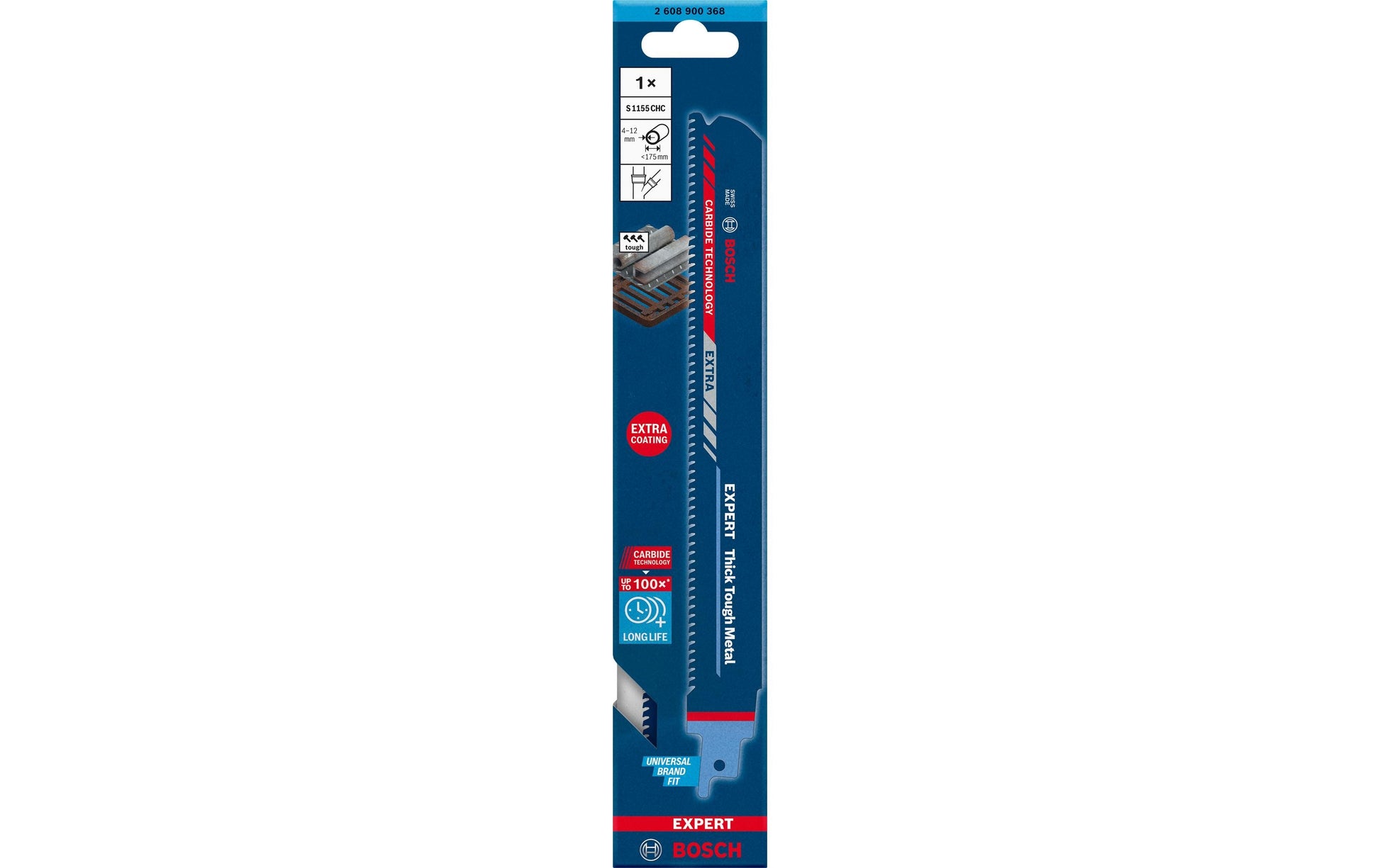 Bosch EXPERT S 1155 CHC Säbelsägeblatt 225 mm Hartmetall – für Metall – 1 Stk