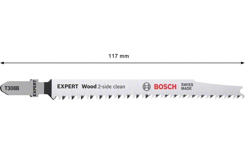 Bosch Professionelles EXPERT Wood Stichsägeblatt 117 × 2,2 mm HCS – für Holz – 3 Stk