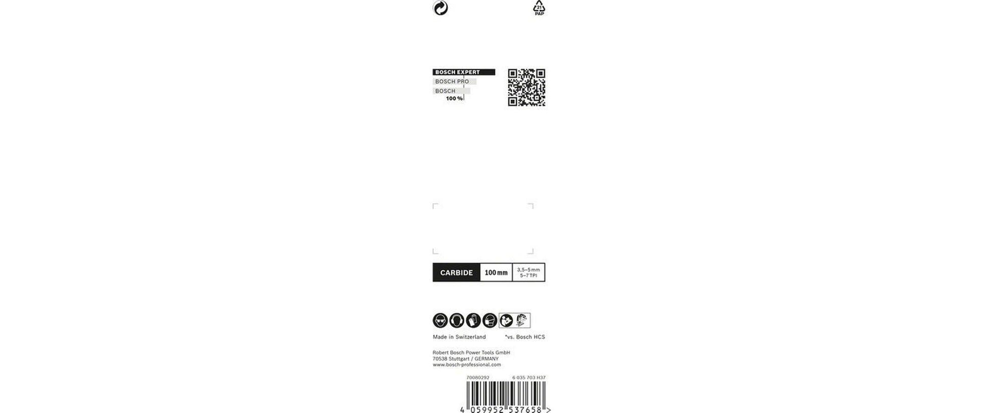 Bosch EXPERT Stichsägeblatt 100 mm Hartmetall – für Holz, Kunststoff – 3 Stk