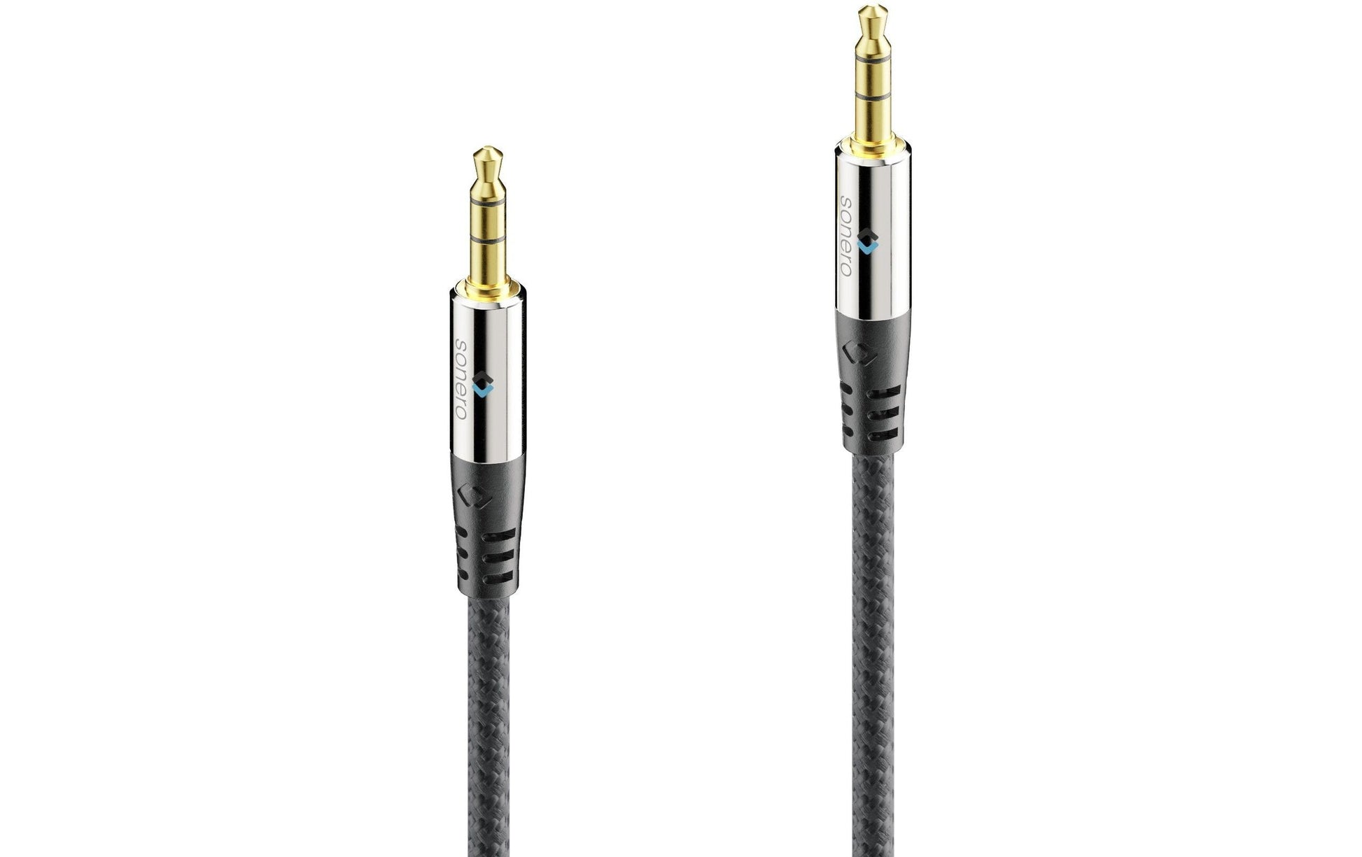 Sonero 3,5-mm-Klinkenkabel – Stecker zu Stecker – 2 m, 3-pol, vergoldete Stecker, Nylonmantel
