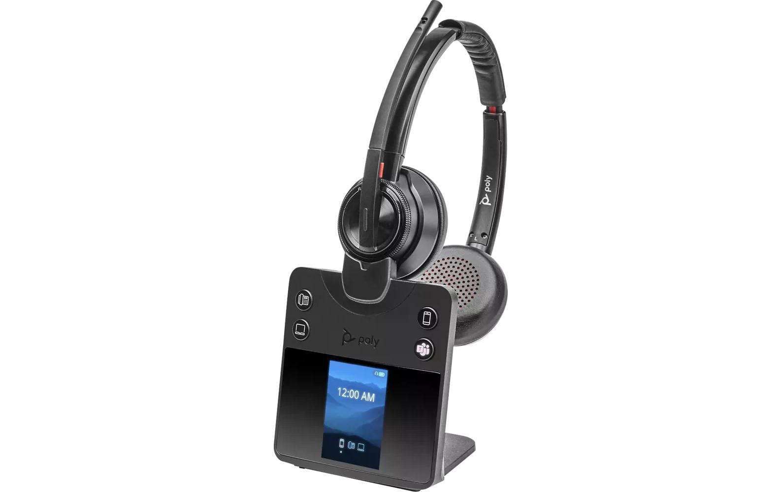 Poly Savi 8420 Office Stereo – Duo Headset – DECT, Bluetooth, ANC – schwarz, für Microsoft Teams – bis 13 h