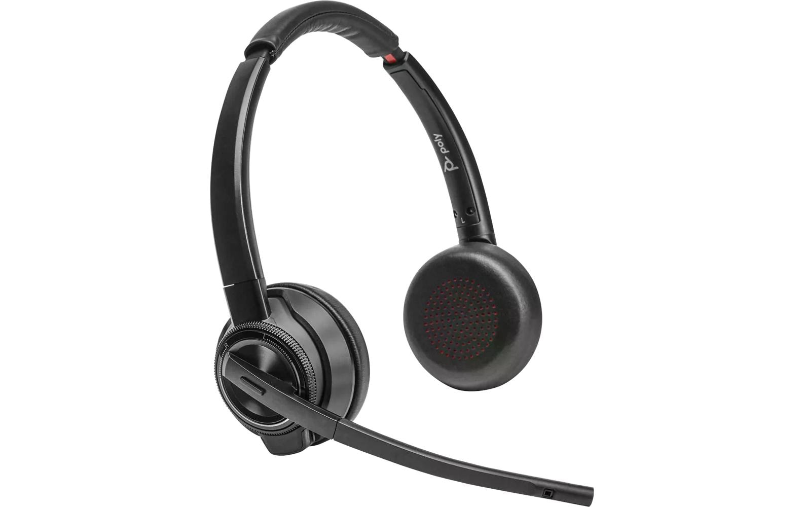 Poly Savi 8420 Office Stereo – Duo Headset – DECT, Bluetooth, ANC – schwarz, für Microsoft Teams – bis 13 h