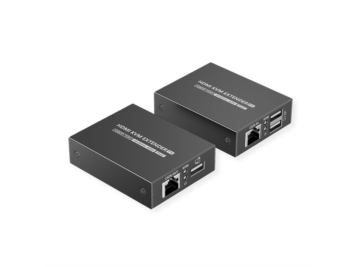VALUE KVM-Extender-Set HDMI – 4K/30 Hz, USB, PoC, bis 40 m über Cat 6/6a/7