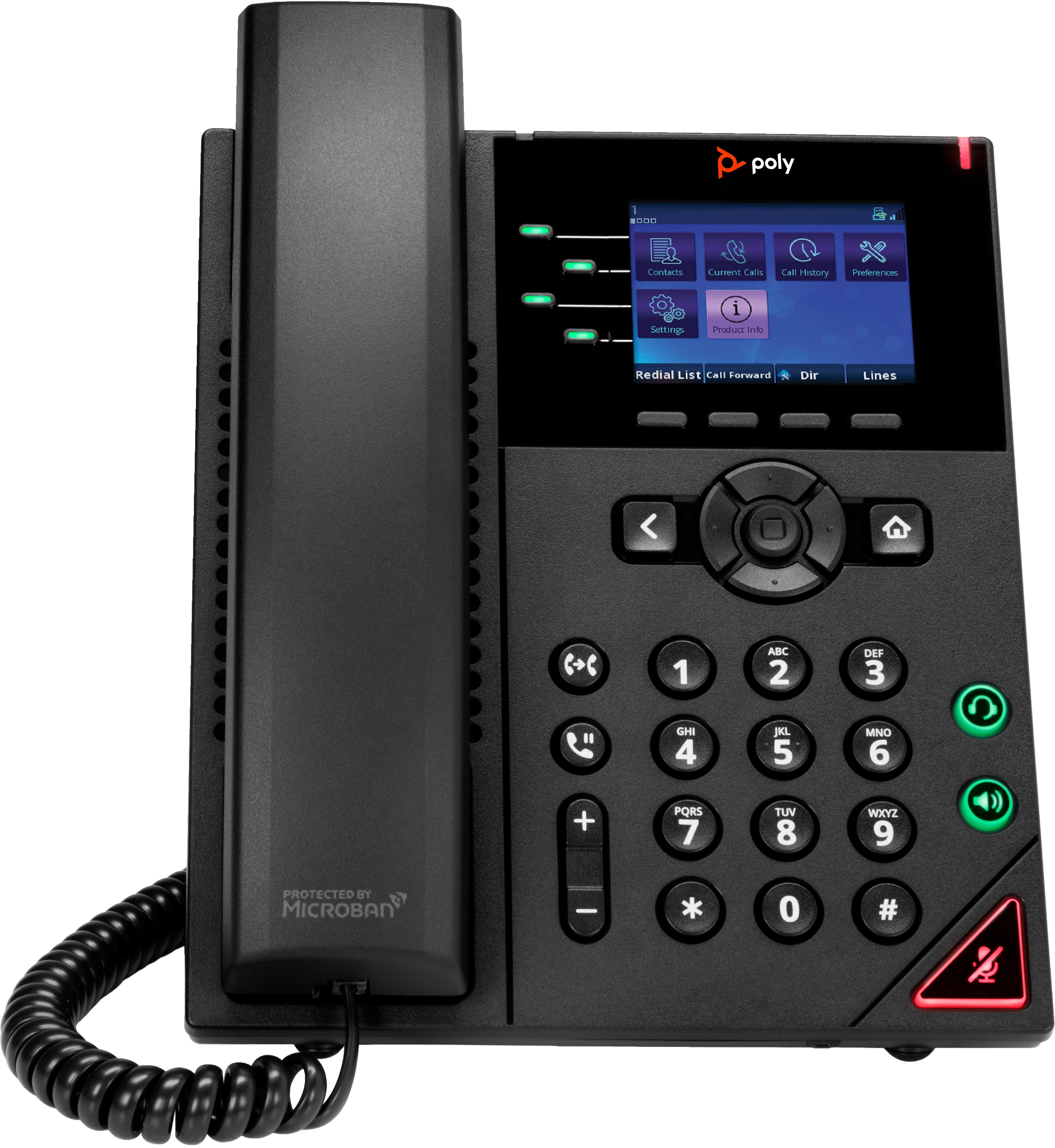 Poly VVX 250 – IP-Telefon, 4 Leitungen, PoE