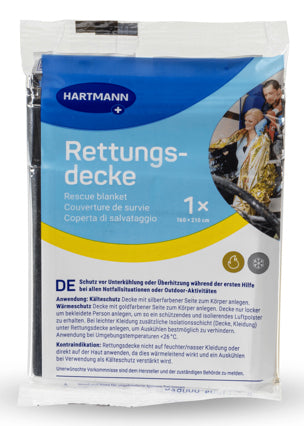 Hartmann Rettungsdecke – 160 × 210 cm, silber