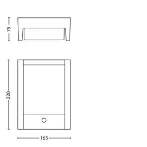 Philips by Signify Philips Aussenwandleuchte – Warmweiss, 2700 K, IP44, Netzbetrieb, mit Bewegungsmelder, Anthrazit, Edelstahl