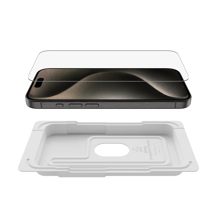 Belkin Displayschutzglas ScreenForce Pro UltraGlass2 – für Apple iPhone 15 Pro – gehärtetes Glas