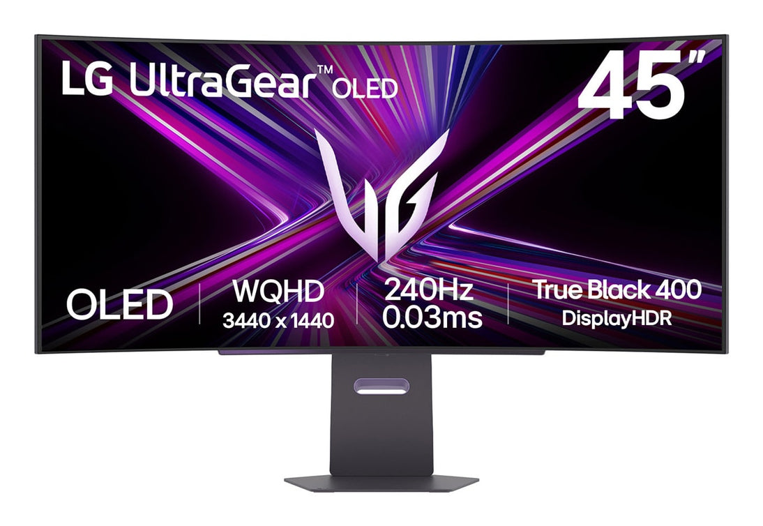 LG 45GX900A-B – 44,5" Curved, 3440 × 1440 (UWQHD), OLED, 240 Hz, USB-C 65 W, DisplayHDR 400