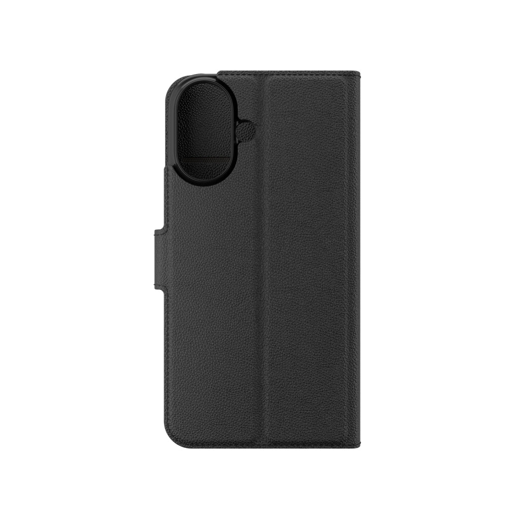 IFROGZ Defence Folio – für Apple iPhone 16, mit Ständer, mit 3 Kartenfächern, PU+PC, Schwarz