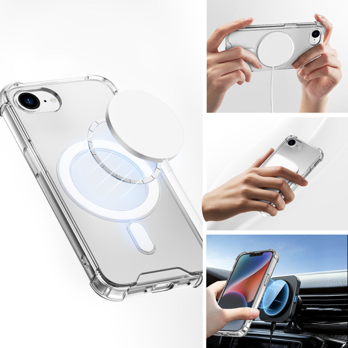 4smarts Ibiza – Backcover – für Apple iPhone 16 – MagSafe, PC+TPU, transparent
