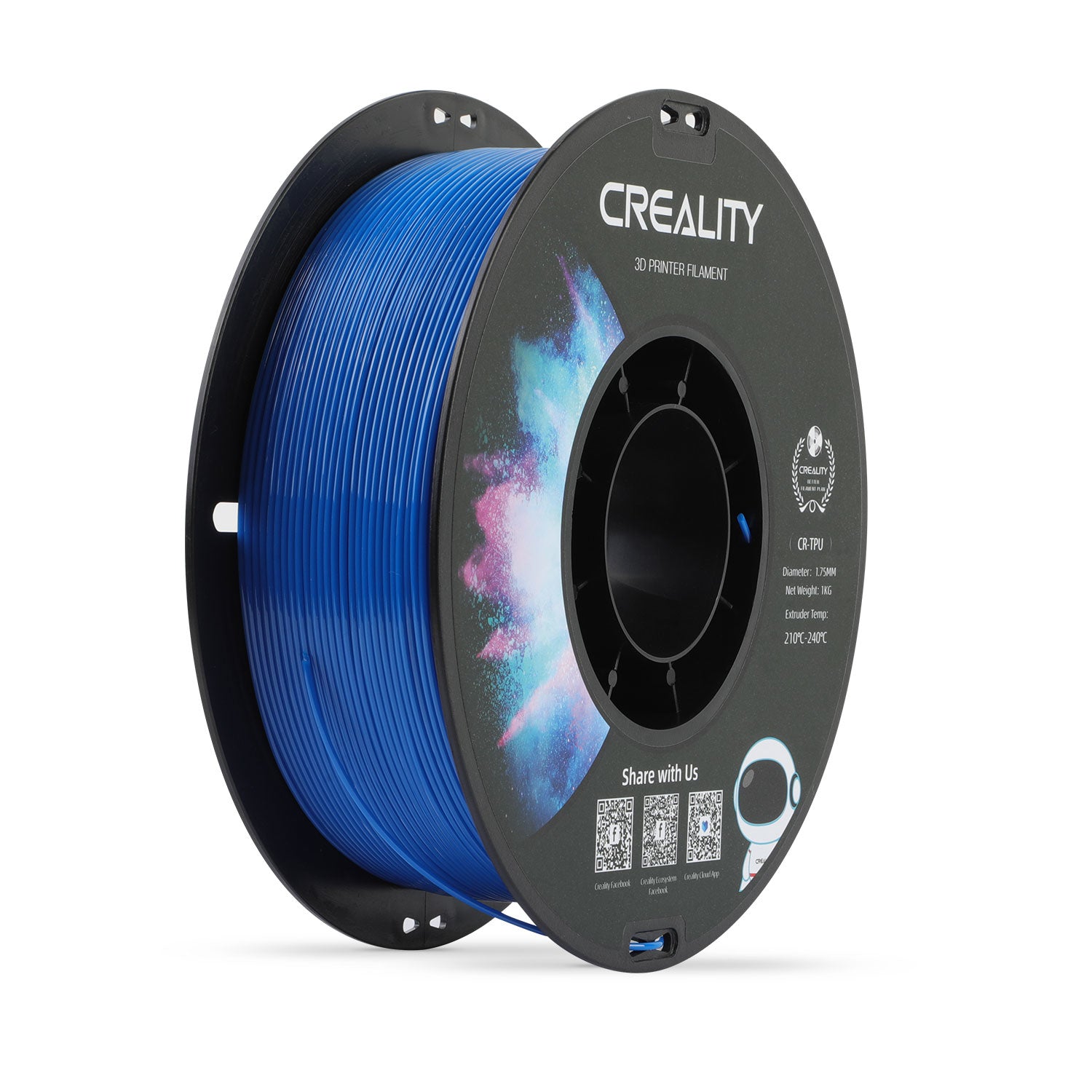 Creality 3D-Drucker-Filament TPU 1,75 mm Blau, 1 kg – für Creality FDM 3D-Drucker