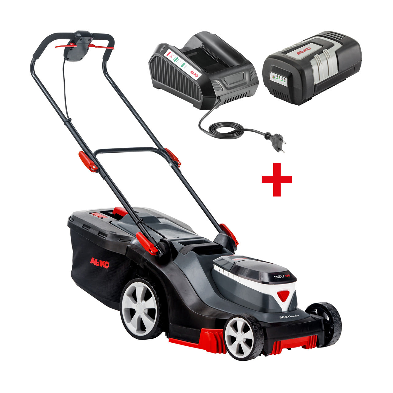 AL-KO Rasenmäher 38,5 LI COMFORT – Schnittbreite 38 cm, Akku 36 V, Batteriekapazität 4 Ah, Grasfangvolumen 45