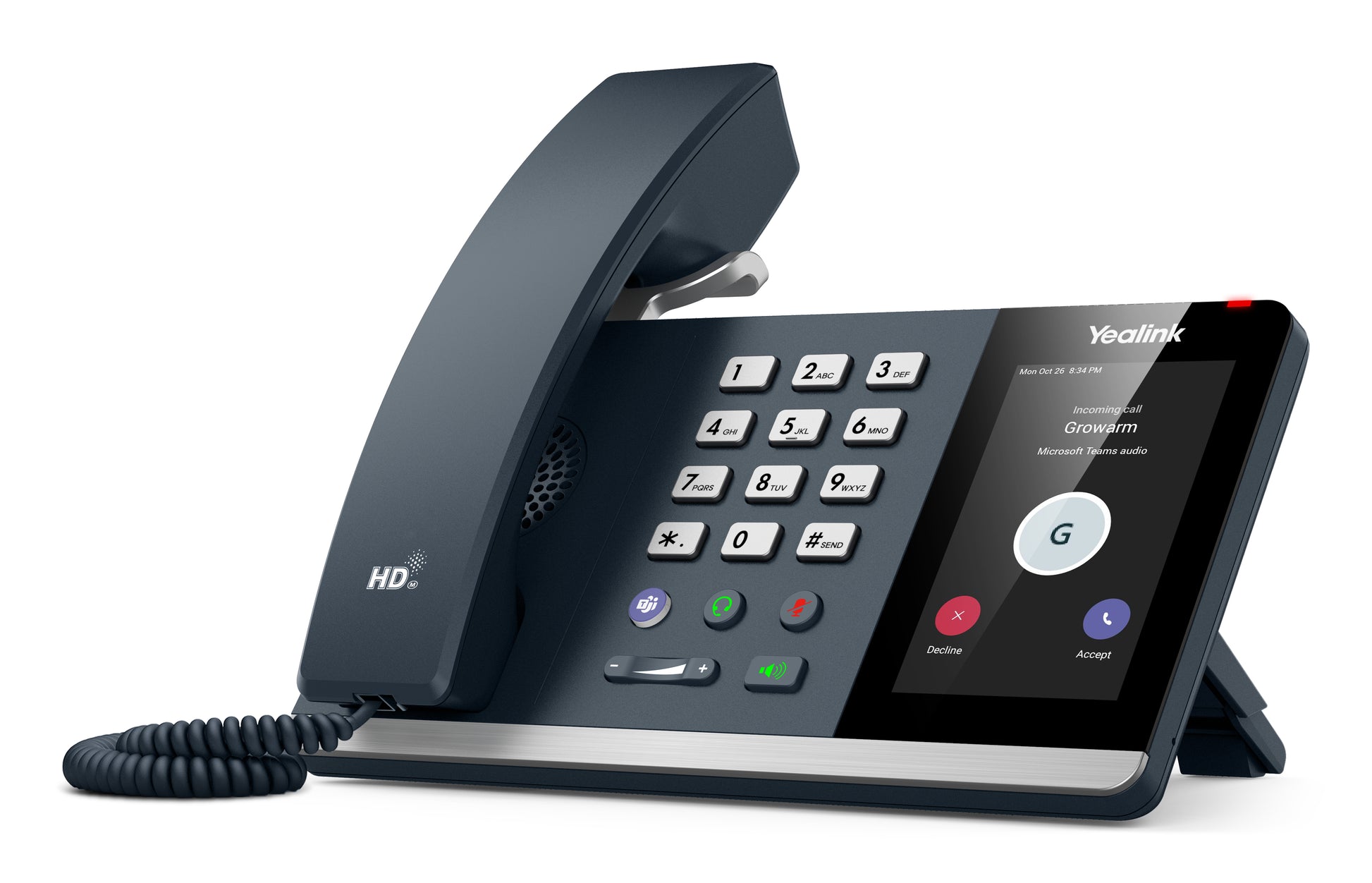 Yealink MP54-TEAMS – IP-Telefon, 4,0" Touchscreen, für Microsoft Teams, PoE, Grau