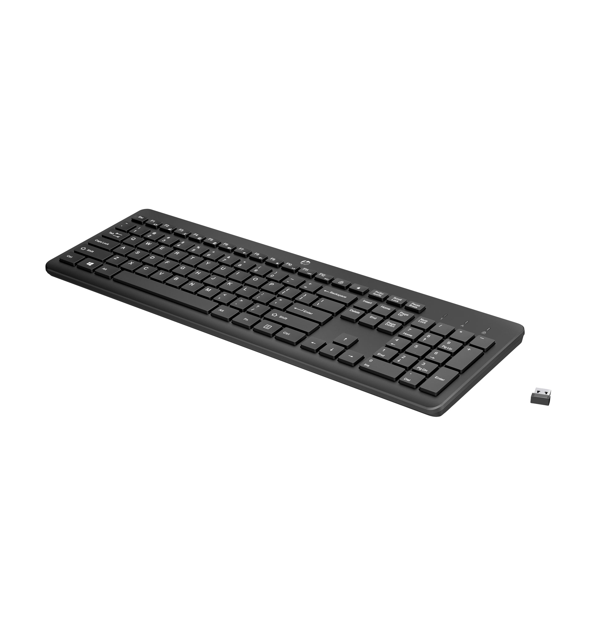 HP 230 – Tastatur – 100% – Membran – 2,4 GHz USB-A (Empfänger) – Schwarz