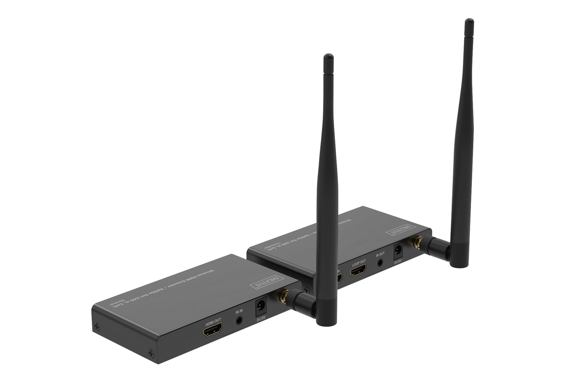 Digitus HDMI-Extender/Splitter-Set – Full HD (1920×1080), kabellos, HDMI (1×In, 2×Out) – für HDMI-Geräte – S