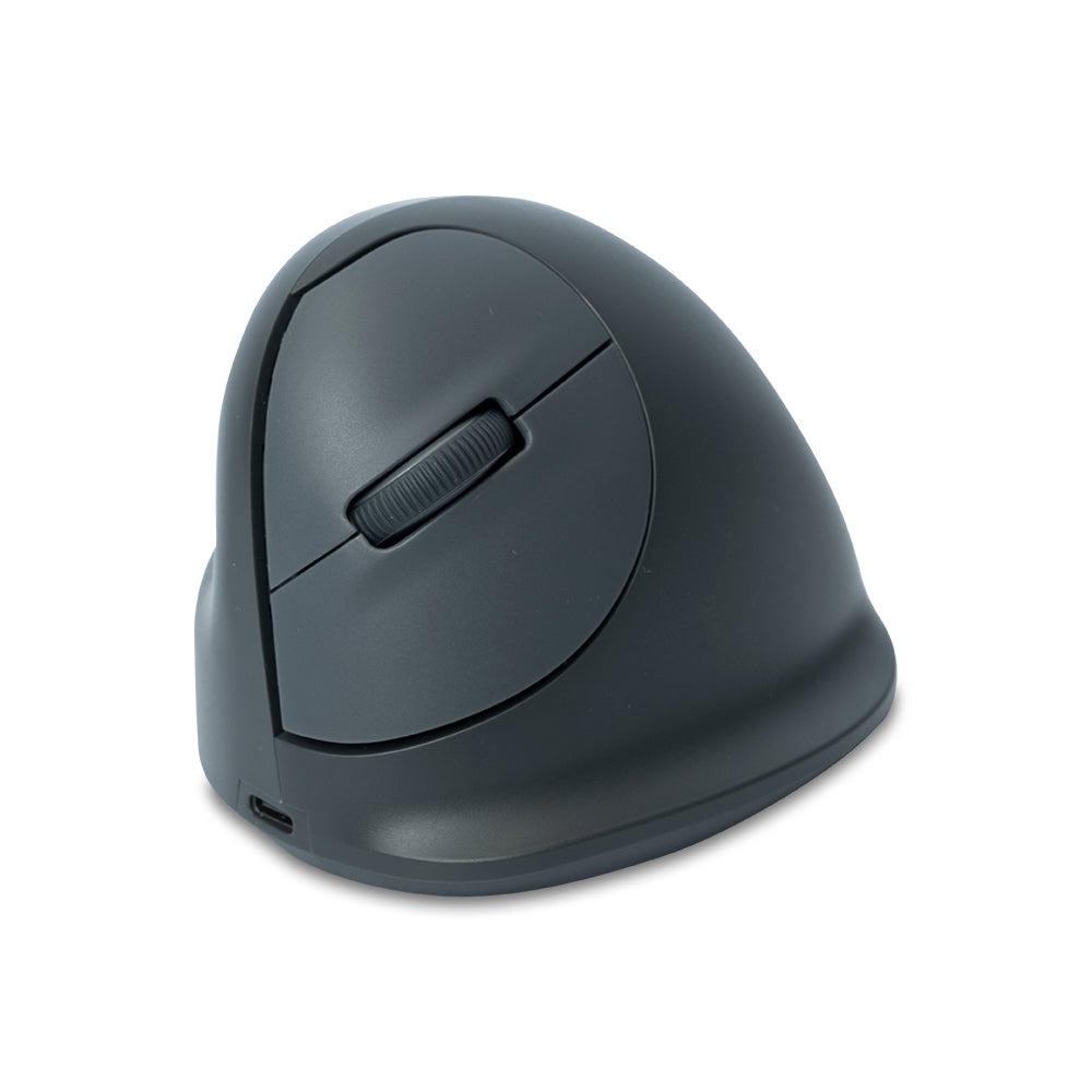 R-Go Tools HE Basic M – Vertikale Maus – Kabellos (Bluetooth), Linkshändig, Grau
