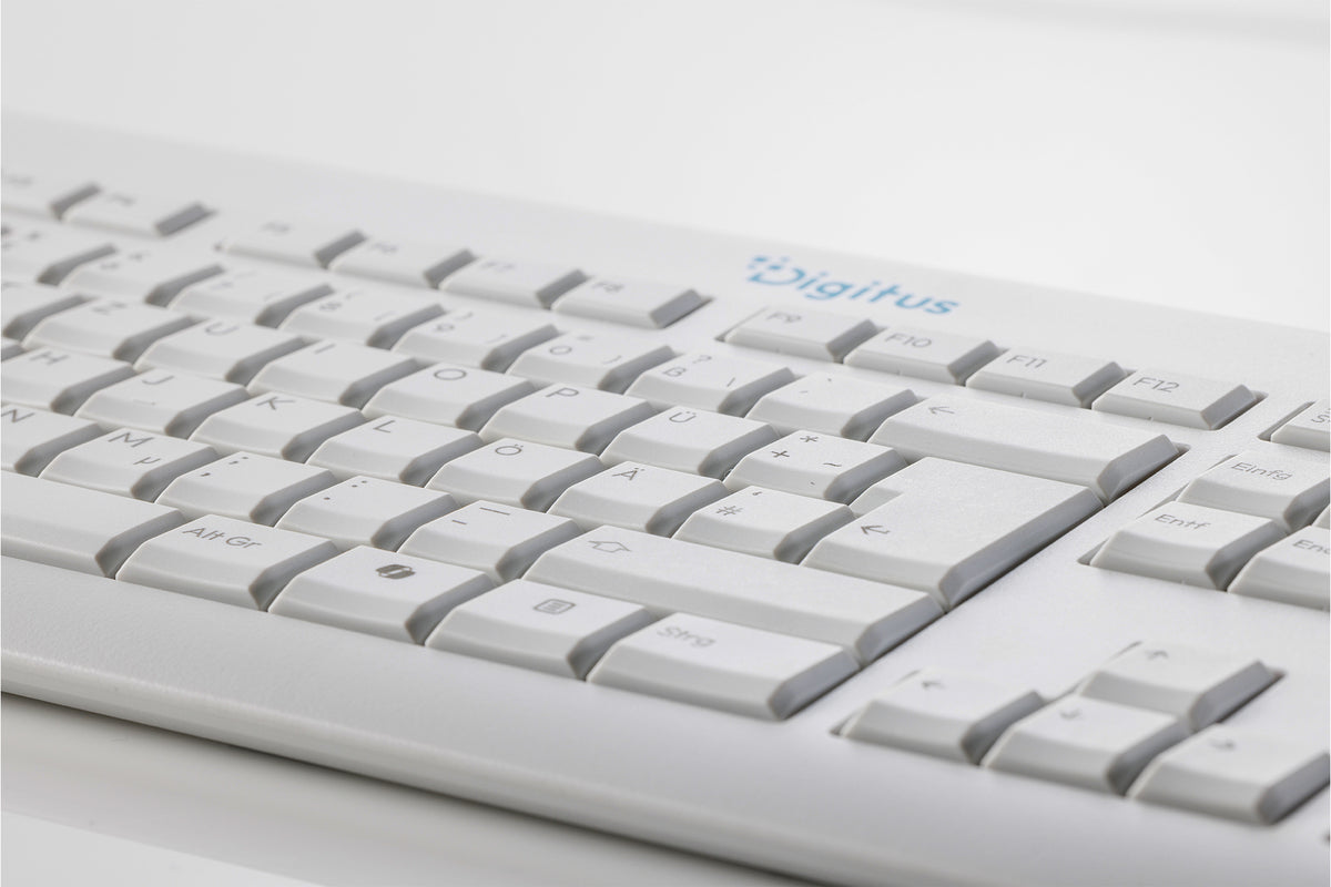 Digitus CK10 – Tastatur – Membran – kabelgebunden, USB – QWERTZ (DE) – Weiss