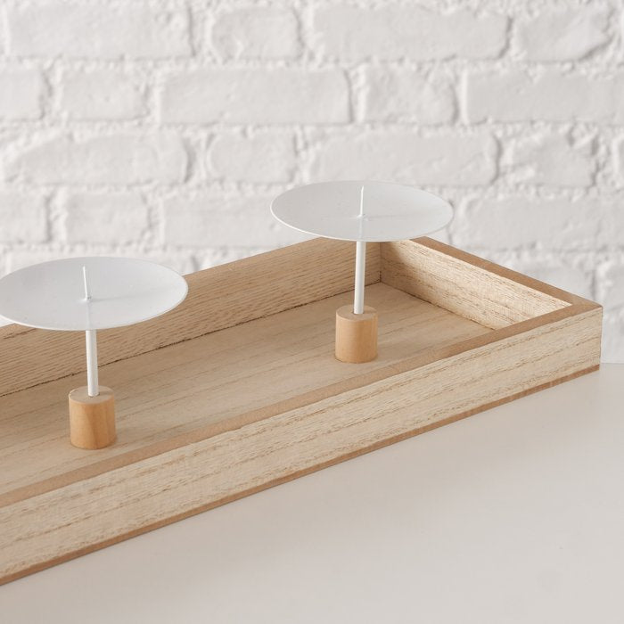 Boltze Kerzenständer – MDF & Metall & Holz & Eisen, mehrfarbig – 14,5 × 75 × 57,5 cm