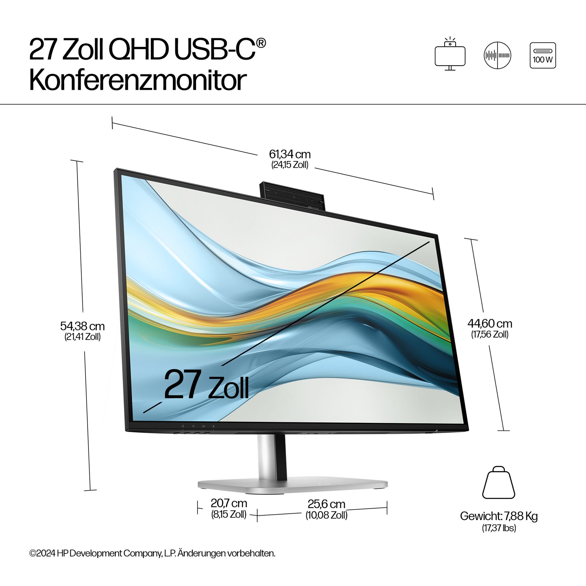 HP S5 PRO 527PM – Monitor, QHD (2560 × 1440), USB-C, Docking