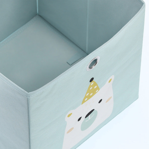 Zeller Present Aufbewahrungsbox – Vlies/Metall – Blau – mit Griff – 280 × 280 × 280 mm