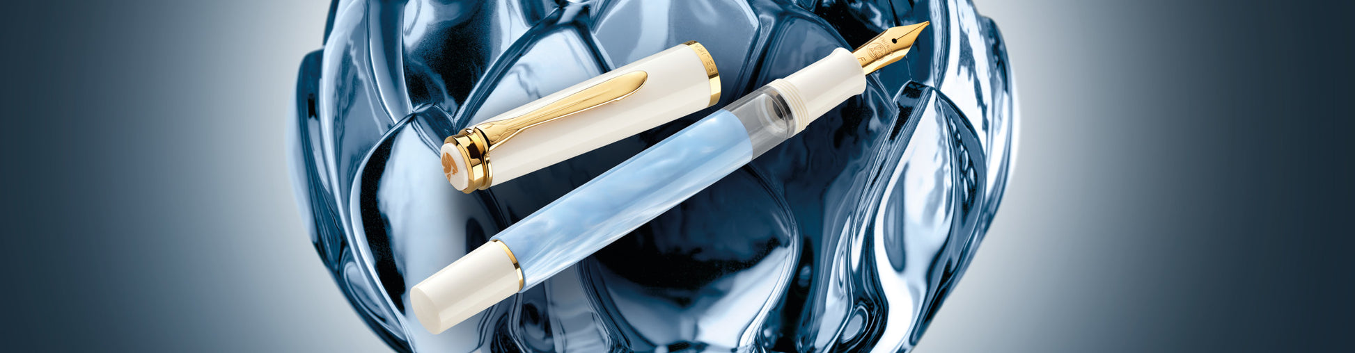 Pelikan M 200 Pastellblau, vergoldet – Federspitze F